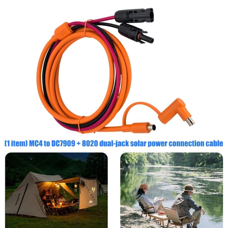 Solar Panel to DC8mm Adapter Cable Connector to DC7909 8020 Male Solar Power Cable for Solar Panel Devices