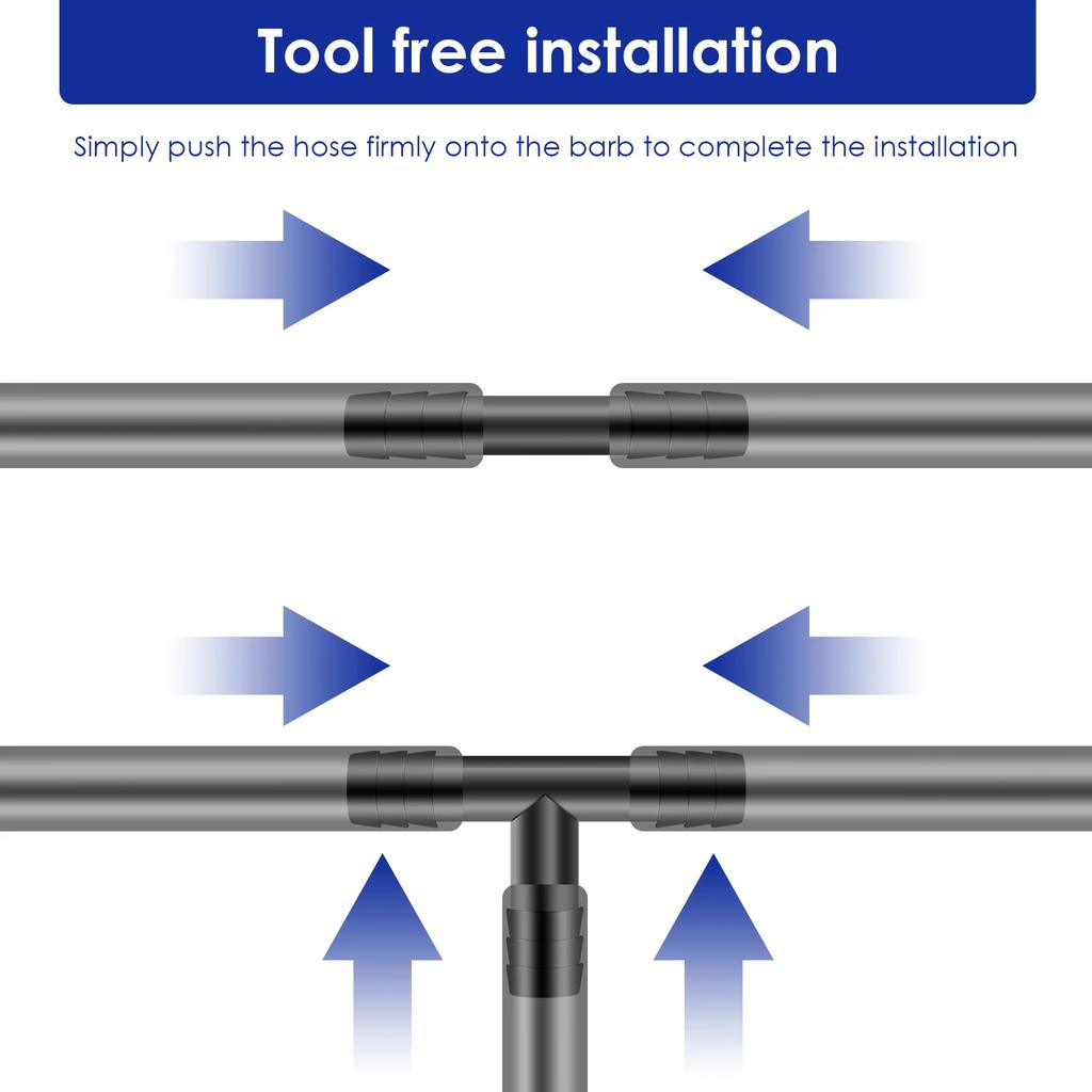 128-teiliges Vakuumverbinder-Sortiment Kunststoff-Schlauchverbinder T-Stück Wasserzerstäuberrohrverbinder Kunststoff-Gerade-T-Stück-Verbinder für Auto
