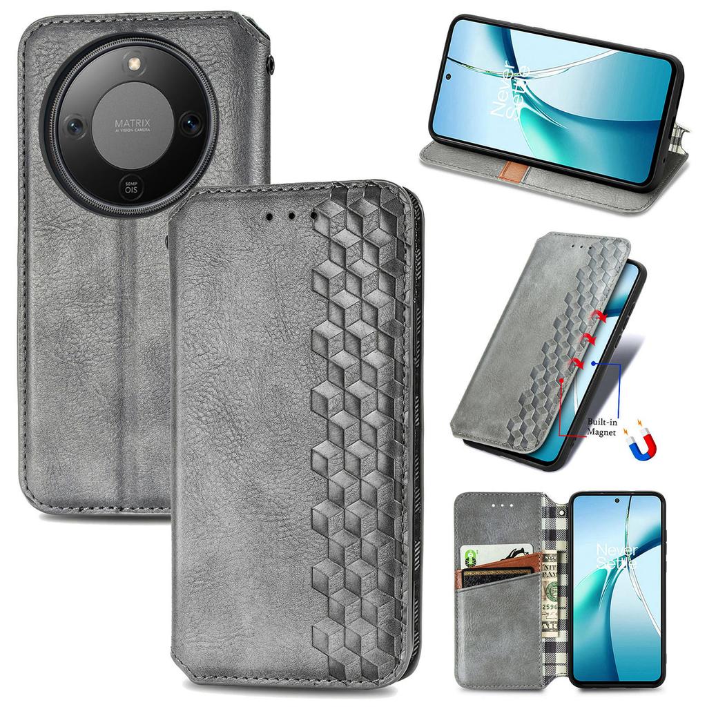 For Honor Magic8 Lite 5G/X9d 5G/X70 5G Case Rhombus Imprint PU Leather Wallet Phone Cover