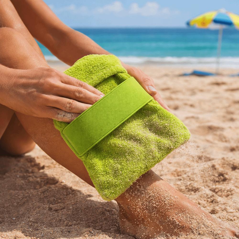 2PCS Hand-washable Sand Removal Bag Portable Sand Remover Mitt Sand Brush  Family Vacation