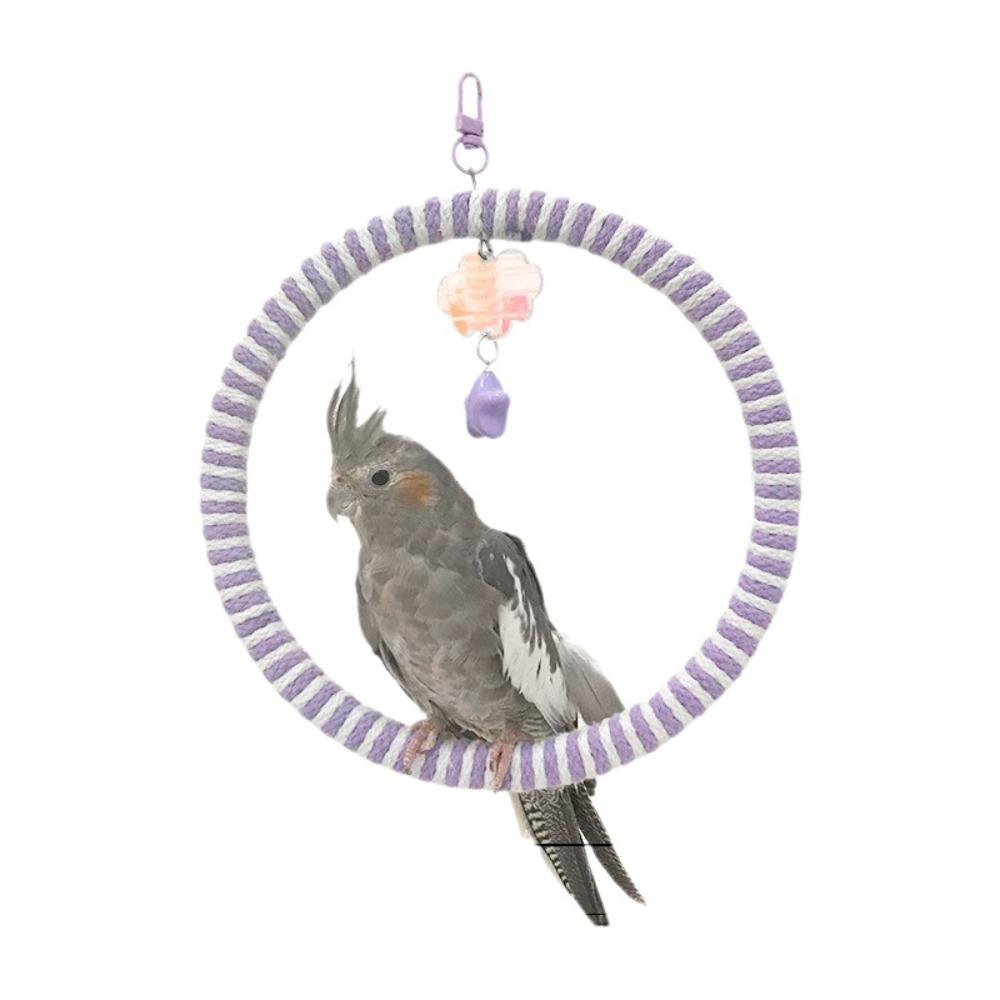 Wear-Resisting Bird Toy Swing Hanging Parrot Perch Multi-Function Parrot Swing Ring  Cockatiel