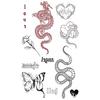 Y2K Sexy Butterfly English Cross Finger Waist Belly Tattoo Sticker Holiday Party Decoration Sticker
