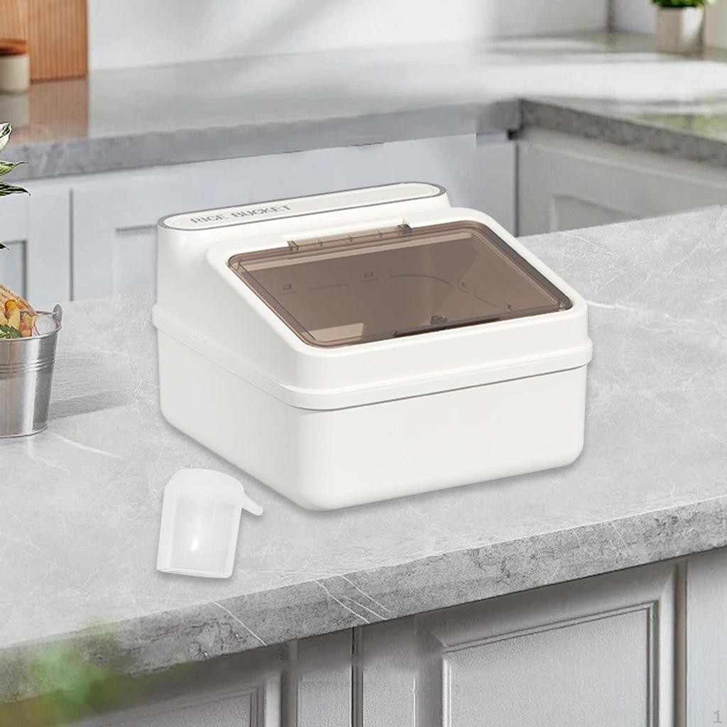 Récipient pour le stockage du riz avec tasse à mesurer, bac alimentaire pour collations et farine