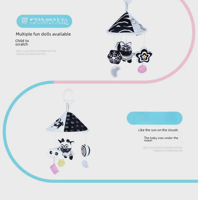 Aipinqi Schwarzweiß Hängendes Auto- & Babybett Windspiel Spielzeug für Früherziehung