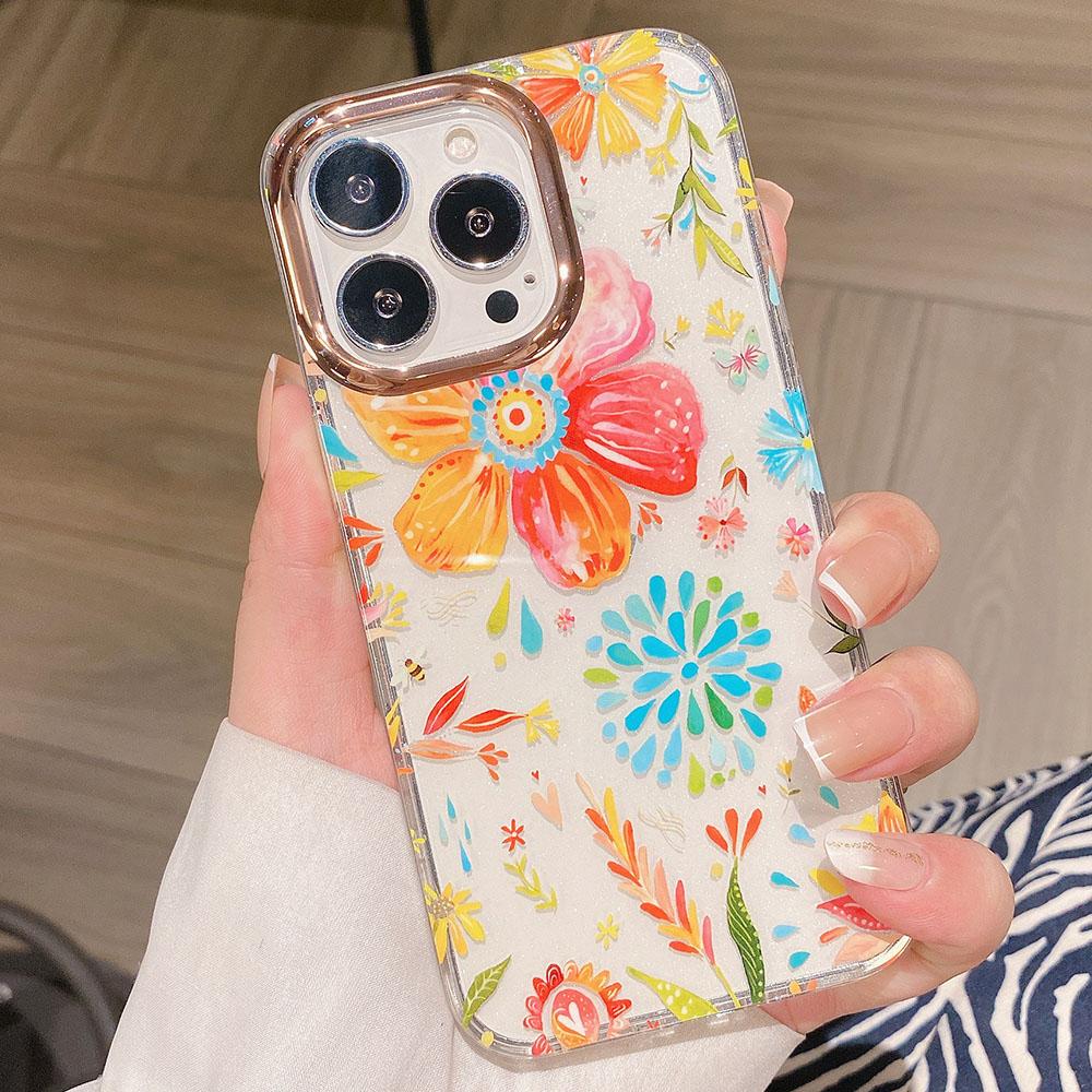 

For iPhone 15 Pro Max Case Dual-Layer IMD Pattern TPU+PC Shockproof Protective Phone Cover S1