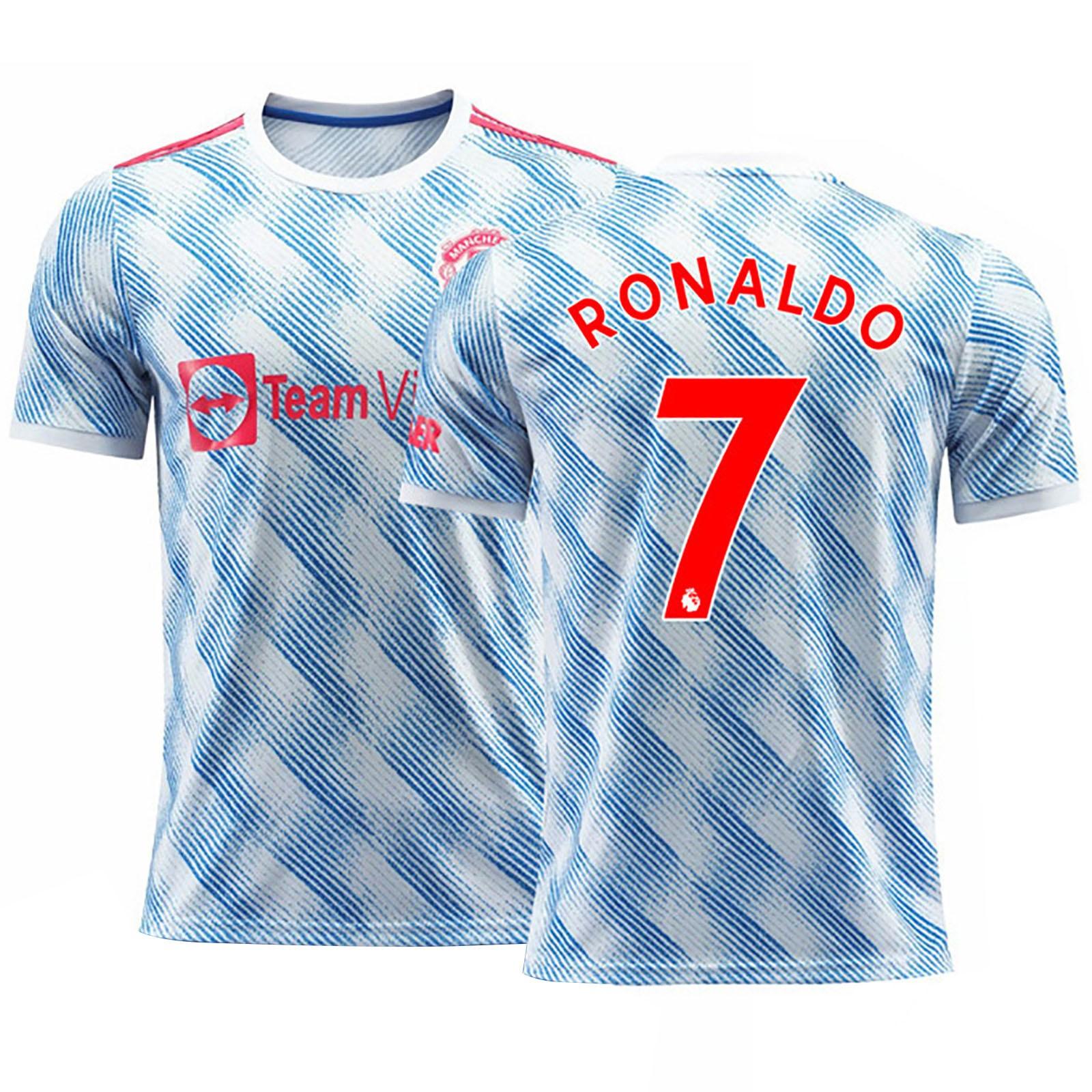 

21/22 Манчестер Юнайтед Гостевые Футболки Футбольная Форма Тренировочные Топы Мужские S небесно-голубой