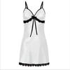 Plus Size Lace Babydoll Nightgown Women Sexy Bow Lingerie Sleep Dress with Adjustable Straps Sheer Mesh Nightwear for Honeymoon