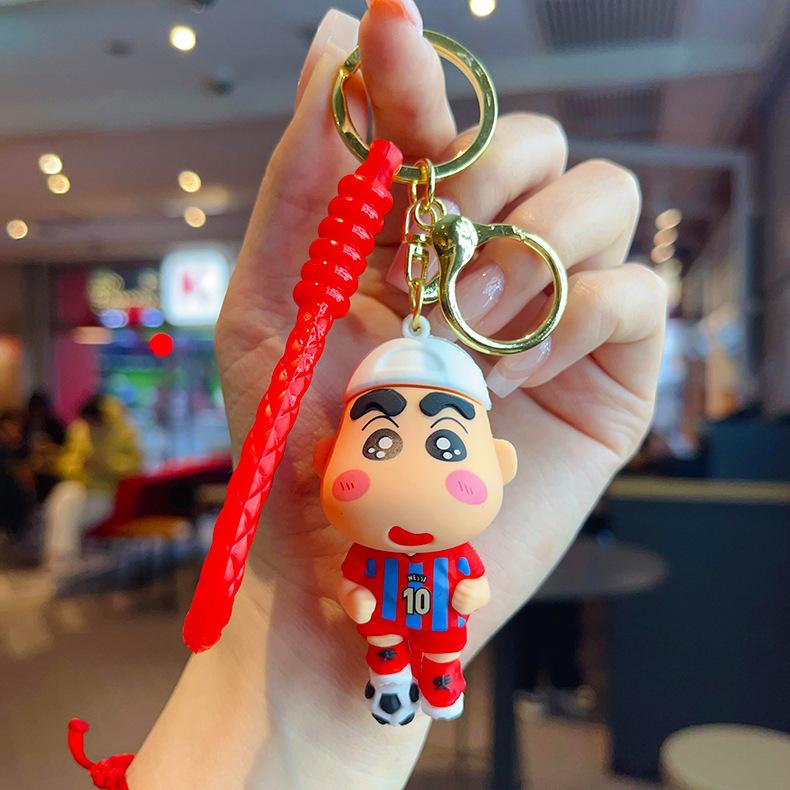 Football Messi Crayon Shin Chan Keychain Cartoon Couple Pendant Keychain Holiday Gift