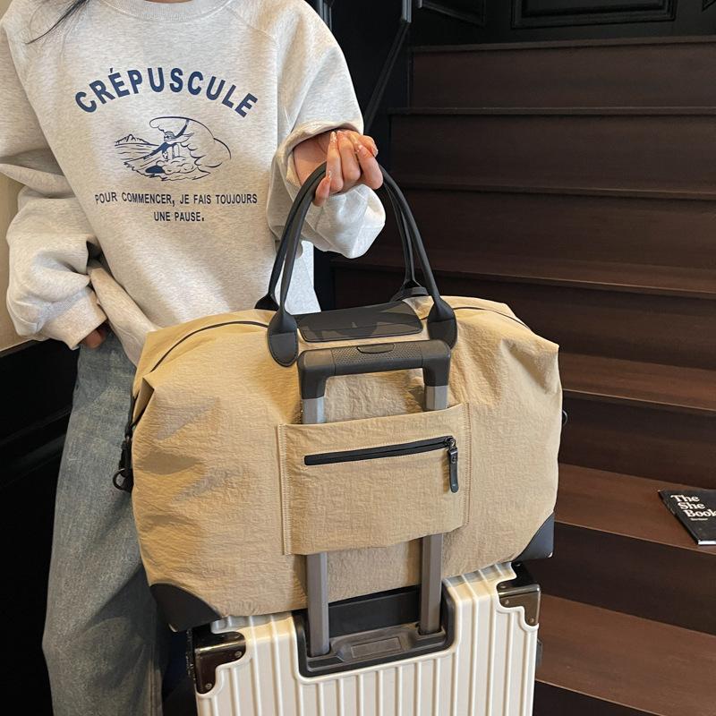 Simple Solid Color Large Capacity Travel Bag Dry Wet Separation Sports Gym Bag Boarding and Business Trip Student Dormitory Storage Bag