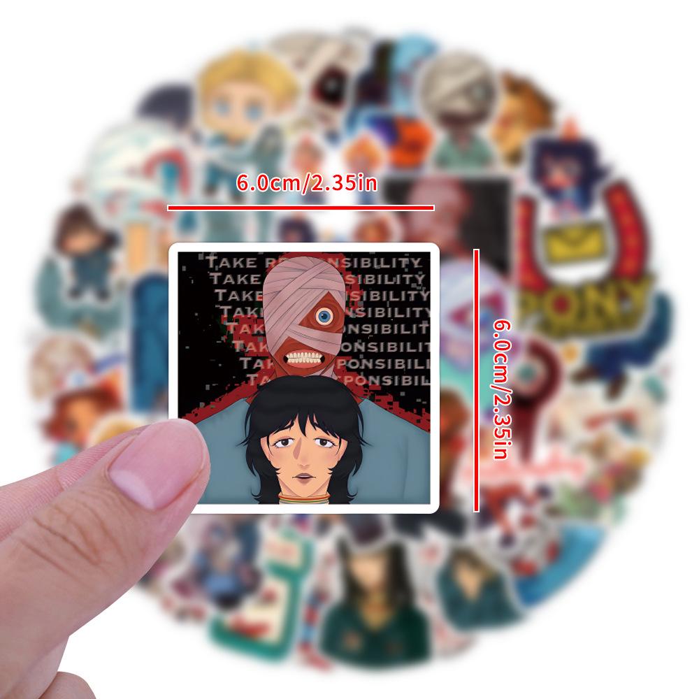 55-Piece Cartoon Graffiti Sticker Set for Suitcase and Water Bottle