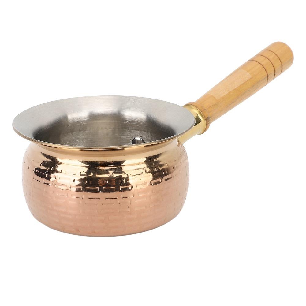 Stainless Steel Small Saucepan Wooden Handle Butter Melting Pot Butter Warmer Pot Cooking Sauces