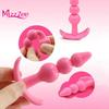 Mizz Zee 4-teiliges Analplug-T-Bar-Basis-Po-Flirt-Massagegerät für Paar-Masturbationssex