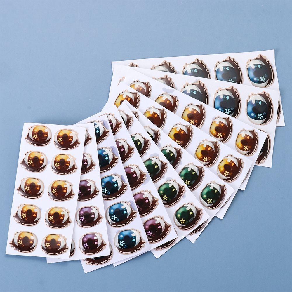 Anime Figurine Doll Love Cute Sticker Clay Decals Cartoon Eyes Stickers Face Organ Paster