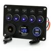 Dual USB Socket 5 Gang Switch Panel 12V/24V ON-OFF Toggle For Car Inline Fuse Box  RV