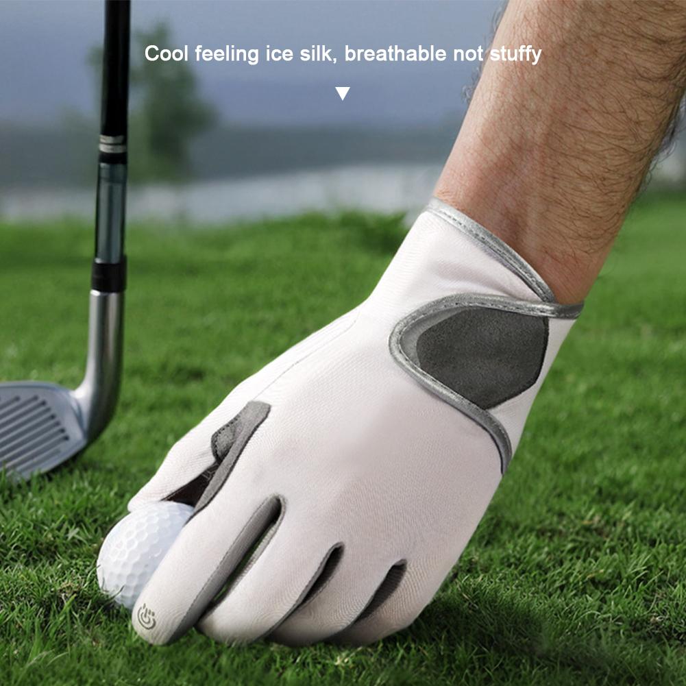 1 paio di guanti da golf sportivi da esterno, ciclismo, alpinismo, antiscivolo, traspiranti, touch screen, guanti sottili in seta di ghiaccio