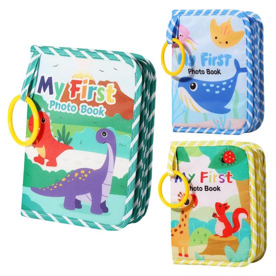 Baby Photo Album Fabric Memory Book Soft Cloth Scrapbook Interactive Sensory Toy for Newborn