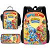 Cartoon toys Super Zings SuperThings Child School Backpack with Lunch Bags ,Pencil Bags ,School Bags for Boys Girls Best Gift