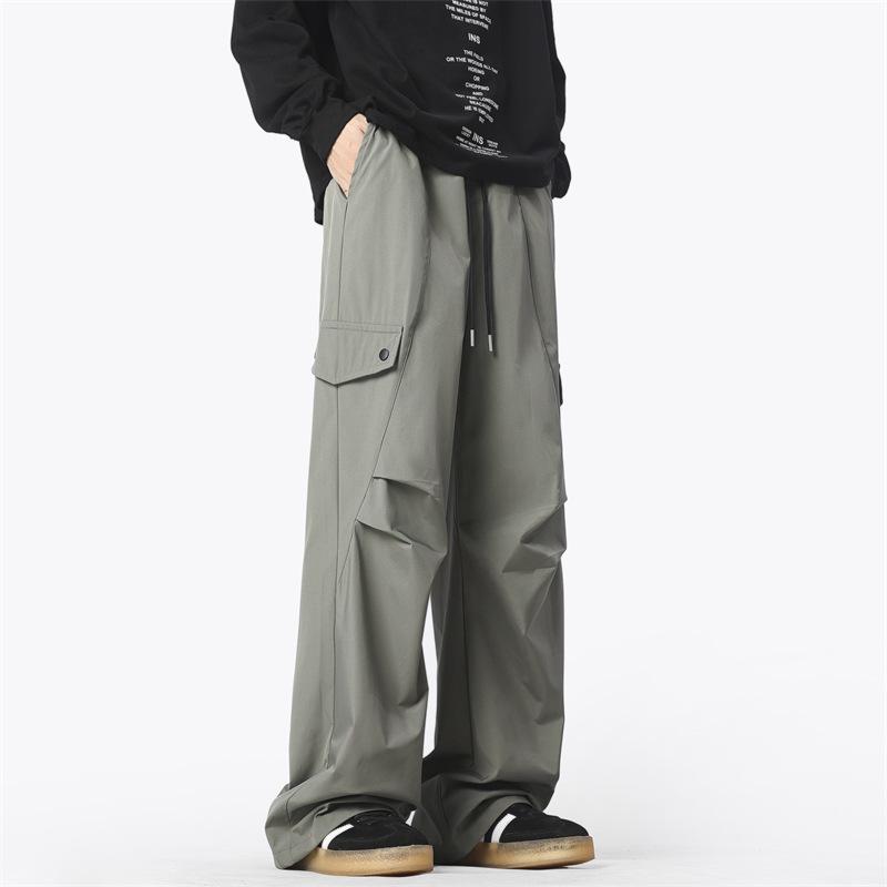 Elastic Waist Overalls Men's Trend Joker Casual Pants Loose Paratroopers Pants