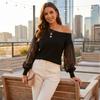 Pull décontracté tendance pour femme, couleur vive, à une épaule, manches longues, pour un usage quotidien