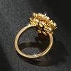 Blütenblatt Kupfer Schmuck Damen Drehbarer Ring Mit Galvanisierter Oberfläche Für Modeaccessoires