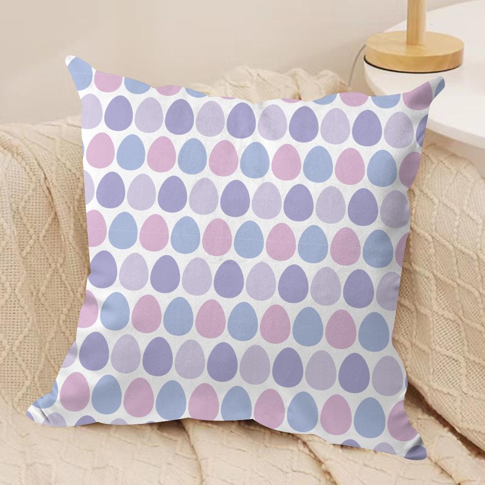 Simple Purple Plaid Cushion Cover Soft Plush Throw Pillow Cover DoubleSided Printed Cushion Case Sofa Home Decor