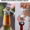 Wine Bottle Opener with Bottle Stopper Zinc Alloy Wine Opener Multifunctional Corkscrew Bottle Opener Winged Wine Bottle Opener