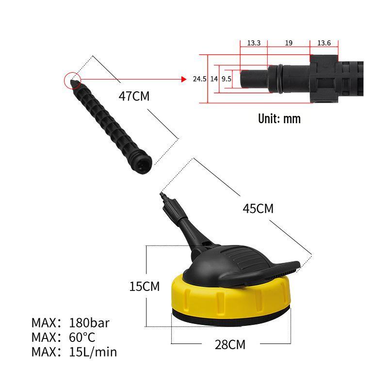 High-Pressure Rotating Brush Head Adapter for 3AAA Karcher Floor Scrubber