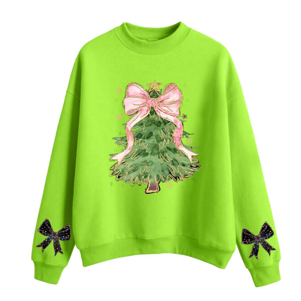 Women's Fashion Casual Round Neck Long Sleeve Christmas Printed Sweatshirt