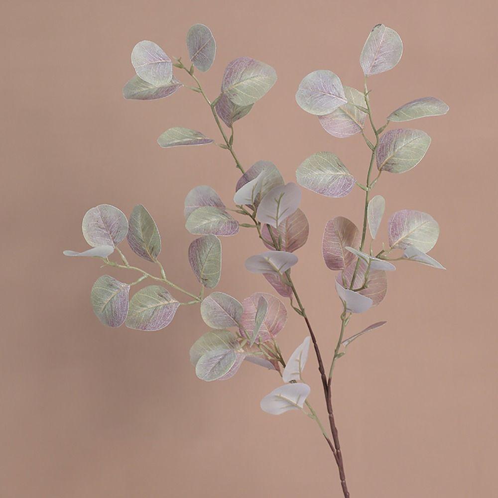 Multicolor Artificial Eucalyptus Stems Bridal Bouquet Photography Prop Simulation Money Leaf Branches Plastic Landscape Making