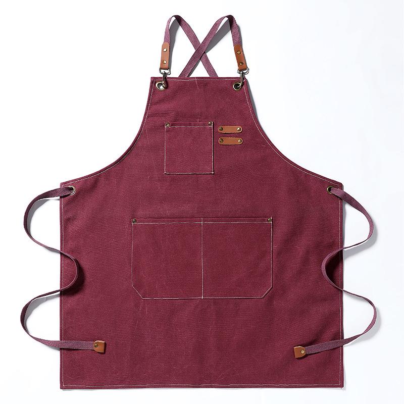 Canvas Denim Apron - Ideal for Barbers, Baking, Coffee, Gardening, and Restaurants.