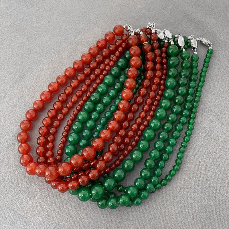 2024 High-End Natural Red Agate Clavicle Choker Necklace for Women: New Chinese National Style Accessory