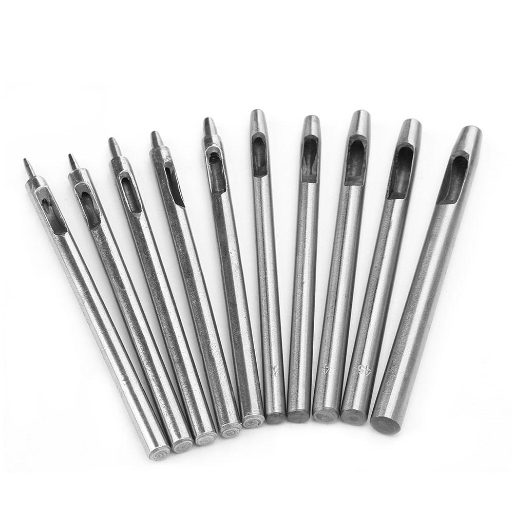 10pcs Leather Strap Watch Band Belt Eyelet Hole Punch Drilling Tool Hand Puncher