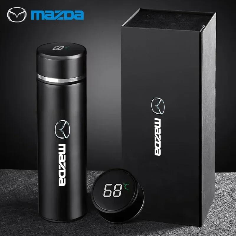 500ml Tragbare Auto Smart Thermosflasche Temperaturanzeige Tasse Für Mazda 3 6 Atenza Axela Demio CX3 CX5 MP MS RX8 Zubehör