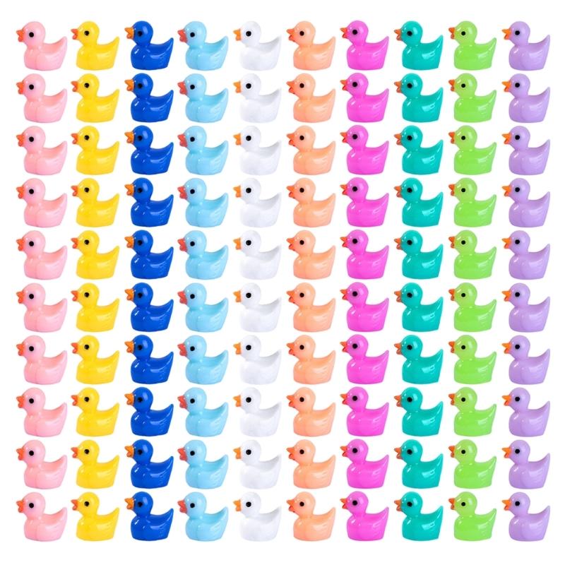 

Pack of 100Pcs Colorful Miniature Duck Figurines Small Resin Duck Figures for Garden Landscape and Aquarium Decoration 1