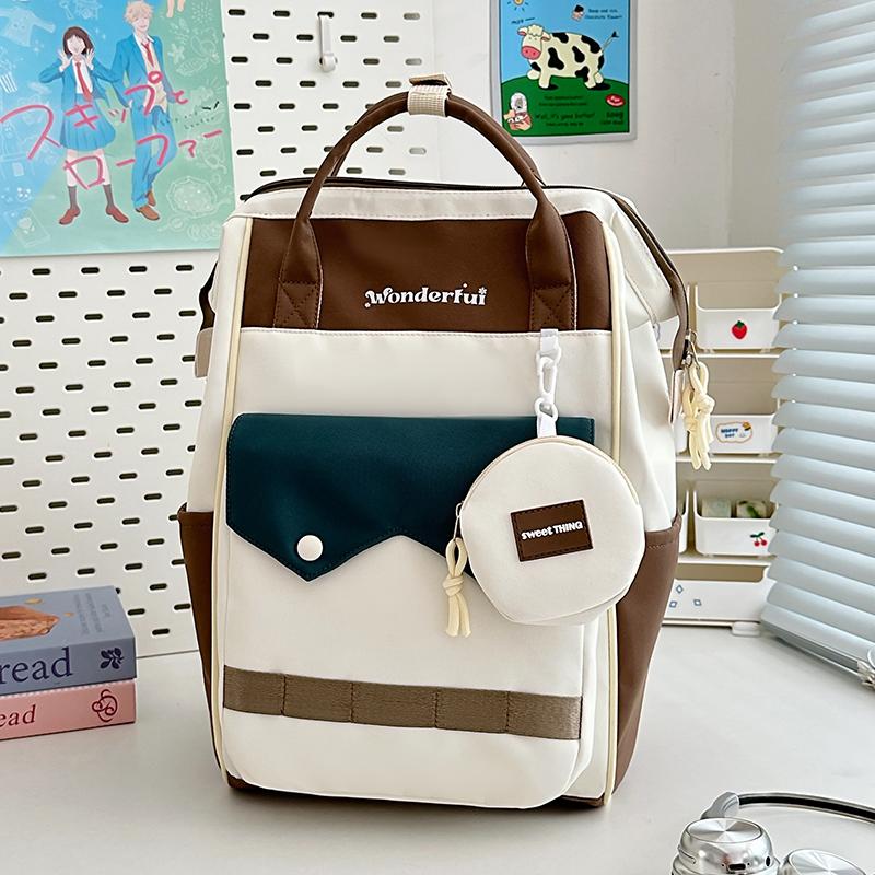 Colorblock Studenten Schultasche Kinderrucksack Leichter Rucksack