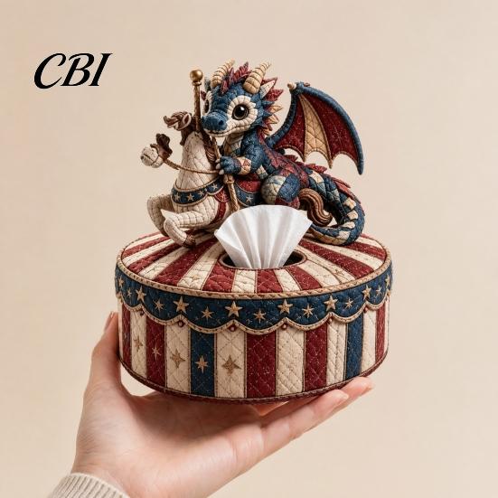 Cabin Style Sewing Kit Quilted DIY Patchwork Tissue Box Kit, with Pre-Cut Fabric, Cover Whimsical Woodland Animal Box, for Adults Beginners Bush Quilt