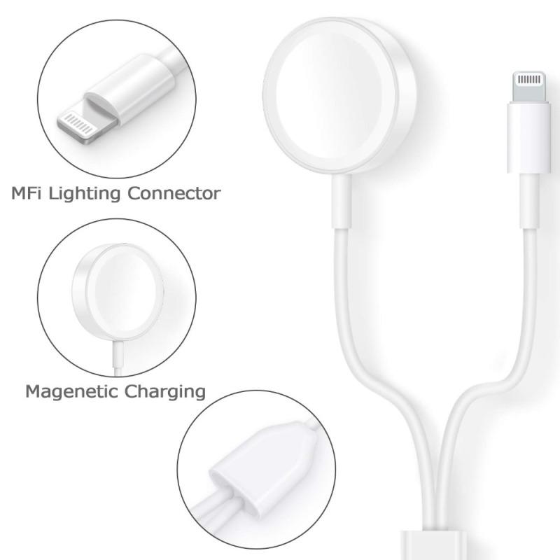 2 in 1 Wireless Charger for Apple Watch Series 1 2 3 4 USB Magnetic Charging Cable 3.3 feet/1meter