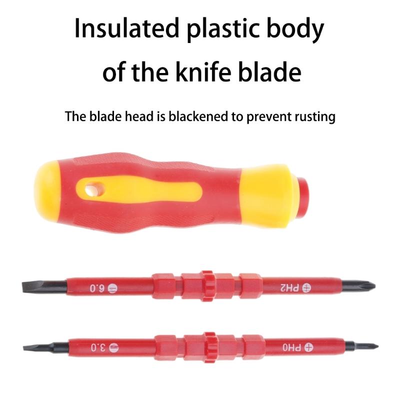 Professional Insulated Screwdriver With Nonslip Hexagonal Interfaces Black Oxide Treated Cutter For Enhances Durability