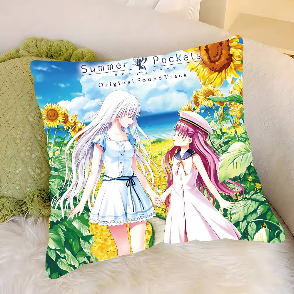 

Аниме S-Летние карманы Наволочка Съемная Моющаяся Наволочка – Всесезонный Мягкий Лен 12x12Inch