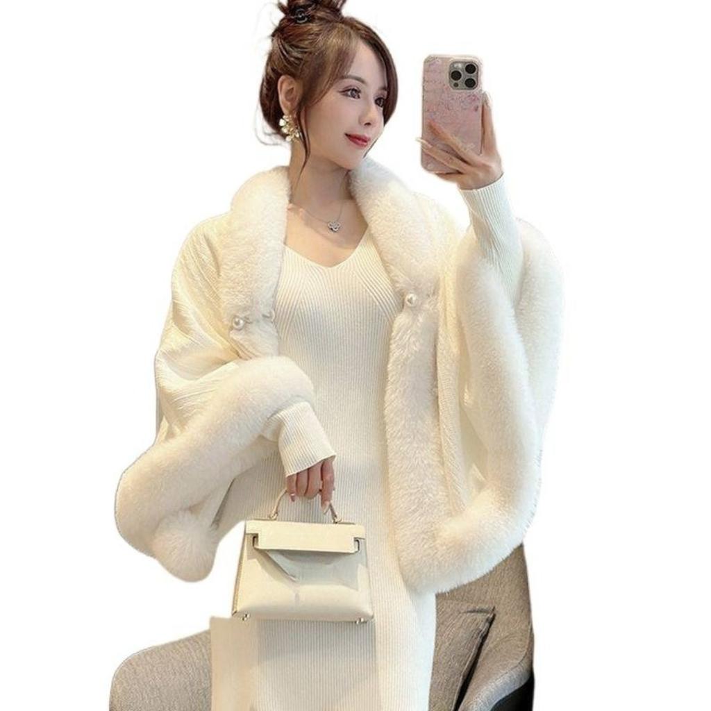 Plush and Thickened New Cape, Shawl, Qipao Temperament, High-end Autumn and Winter Warm Jacket, Plush