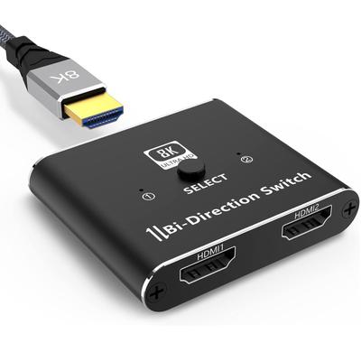 HDMI Switcher Chayoo 2 Input 1 Output 1 Input 2 Output Bidirectional HDMI Selector Distributor Manual HDMI Switch 48Gbps High Bandwidth Compatible