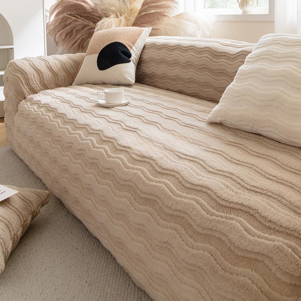 Thick Plush Sofa Cover Cream Style Winter New Sofa Cover All Inclusive Universal Anti Cat Scratch Protective Cloth