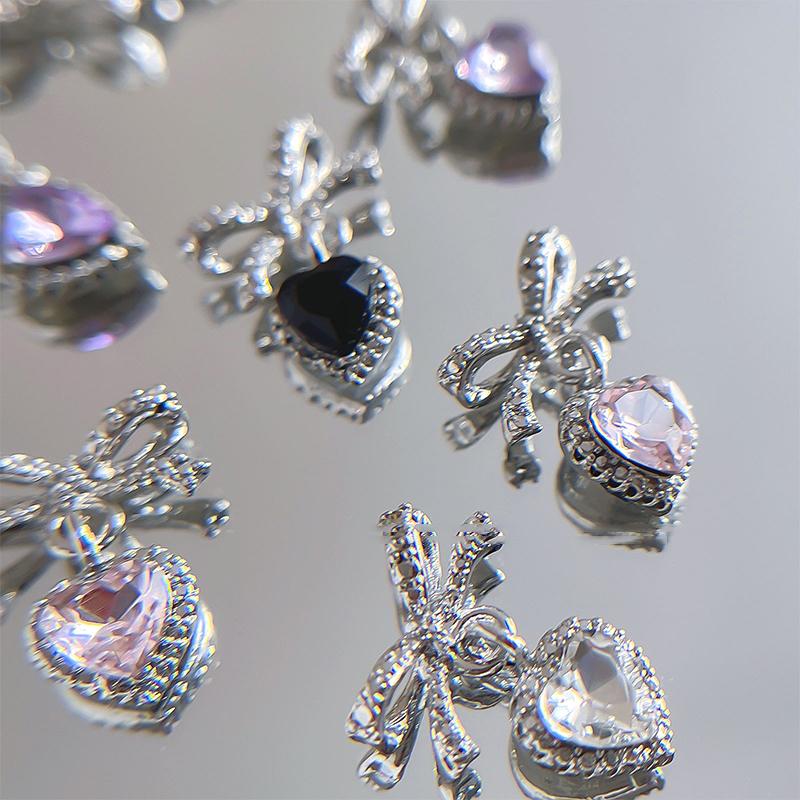 1Pcs Luxury Kawaii Bow Nail Art Charms 3D Japanese Alloy Bow Tie Jewelry Nail Decoration Diy Love Pendant Accessories