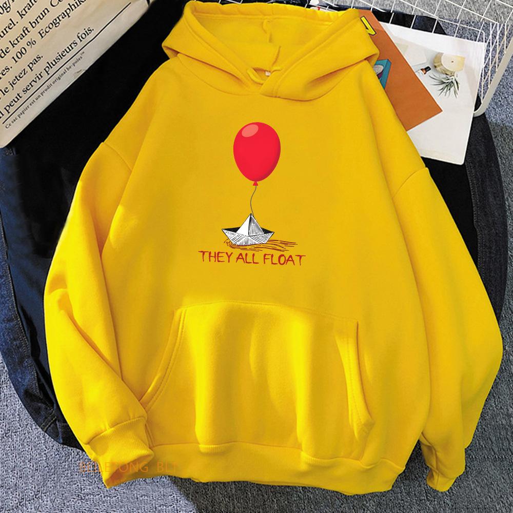 Film d'horreur StephenKing Ça Clown Sweat-shirts Manches Longues Femme_Homme Hivers Sweats à Capuche Décontractés Femme Imprimé Graphique Pulls Hauts