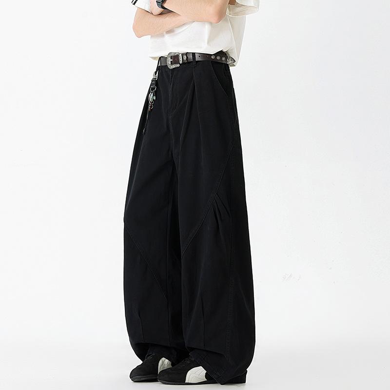 Men's and Women's Loose Straight Denim Overalls Wide-leg Pants
