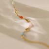 Women Fresh Style Gold Plated Color Crystal Rhombus Chain Holiday Bracelet