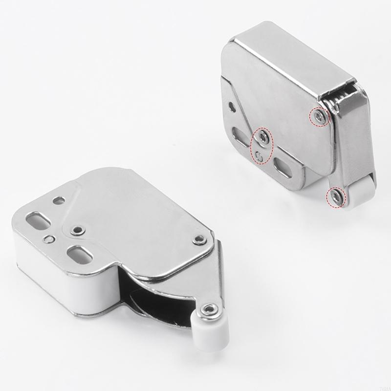 Skříňkové push-open západky Dotykové západky Záskokový zámek Vratný uzamykací mechanismus Záchytky typu push Otevírací záchytky Zámek