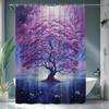 Enchanted Purple Tree Waterproof Mildew-Resistant Shower Curtain - Magical Design for a Tranquil Bathroom Décor Experience