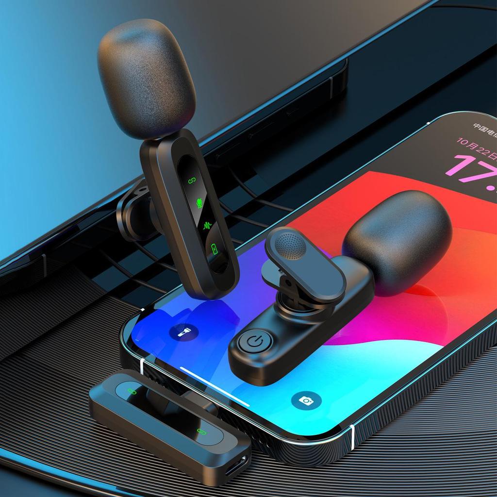 J3 Wireless Lavalier Microphone: Outdoor, Mobile, Live Recording, Noise-Reducing, Compact for Interviews.