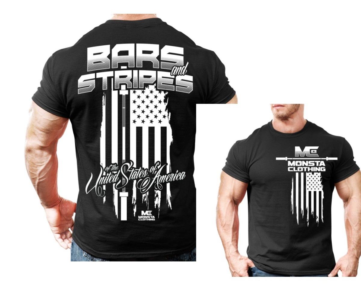 

Bars and Stripes349 Fitness Training Sports Trendy Casual TShirt Mens and Womens Luxury Brand Top M
